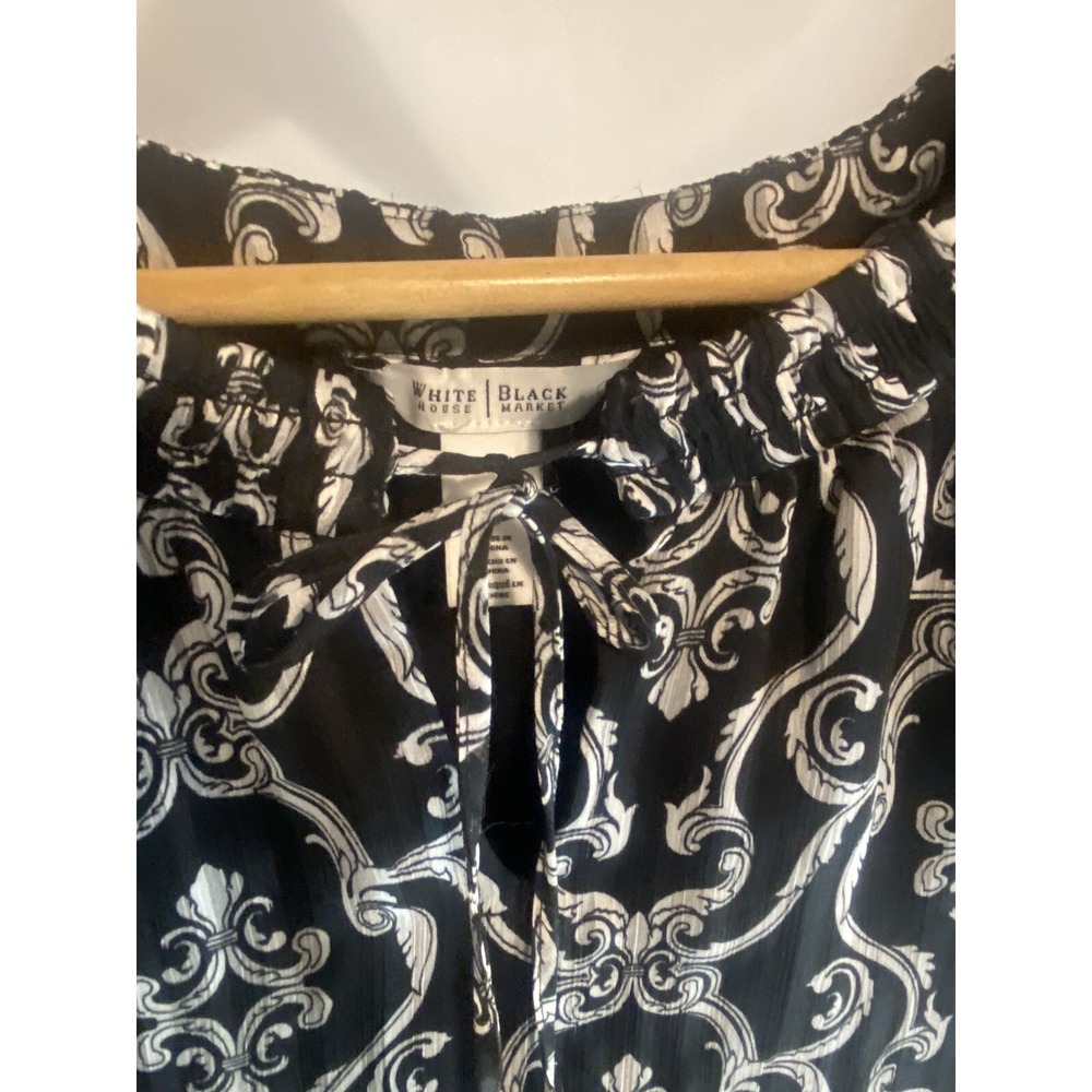 Women's White House / Black Market Sheer‎ Black Dress Shirt- Size XS- Beautiful